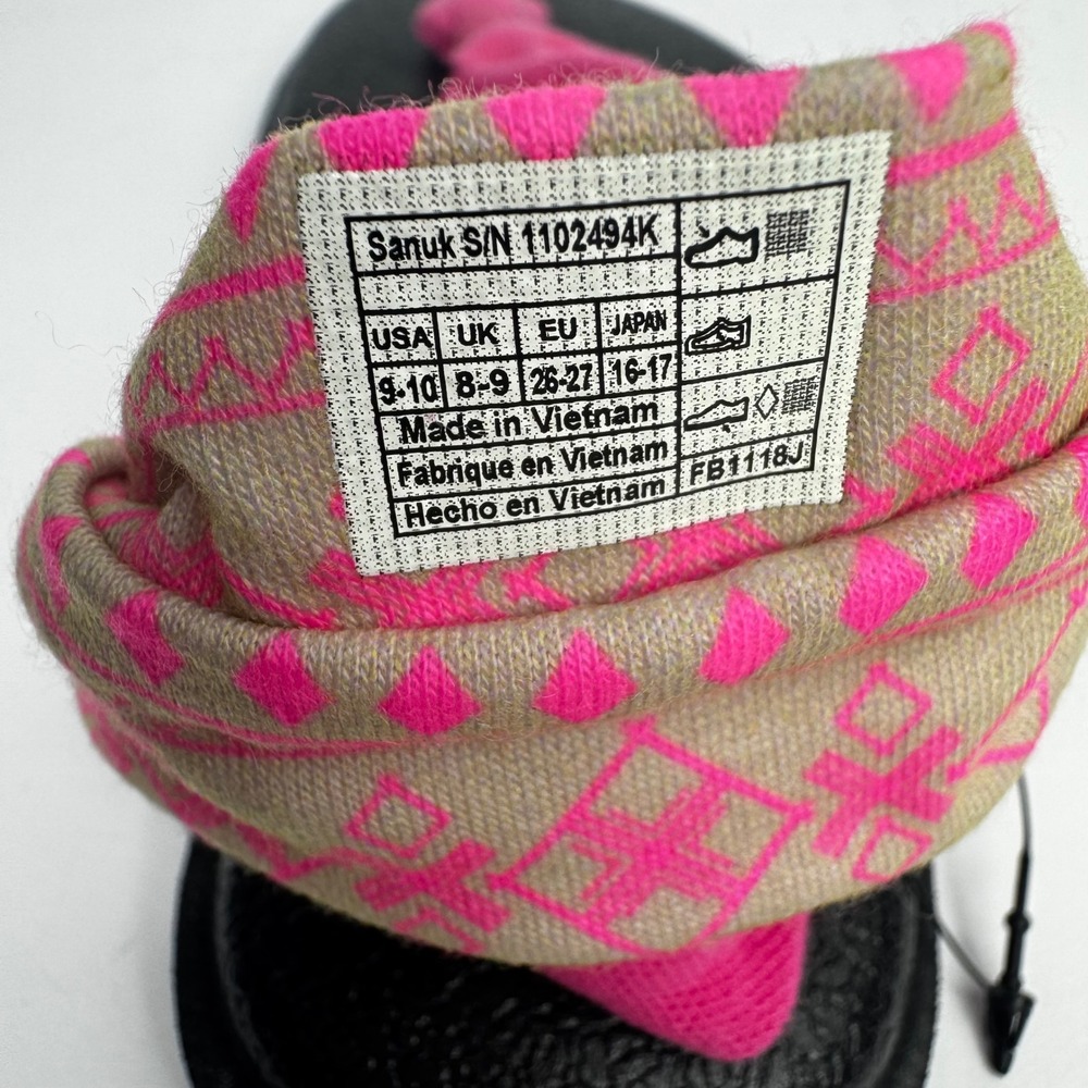 Sanuk Yoga Sling 2 Toddler Sz 9/10 Sandal Black Pink Pattern Made Outta Yoga Mat - Picture 4 of 7